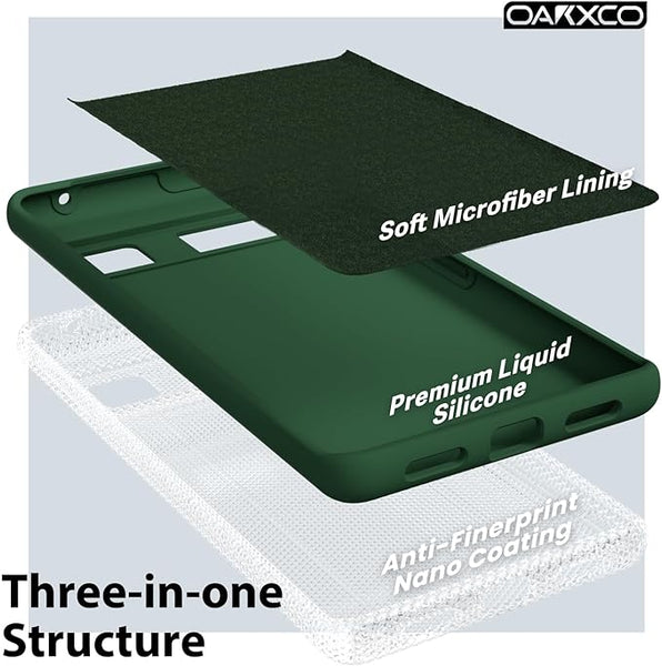 Dark Green Camera Original Silicone case for Google Pixel 6 - The Hatke