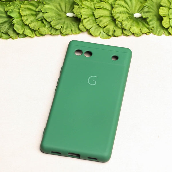 Dark Green Camera Original Silicone case for Google Pixel 6A - The Hatke