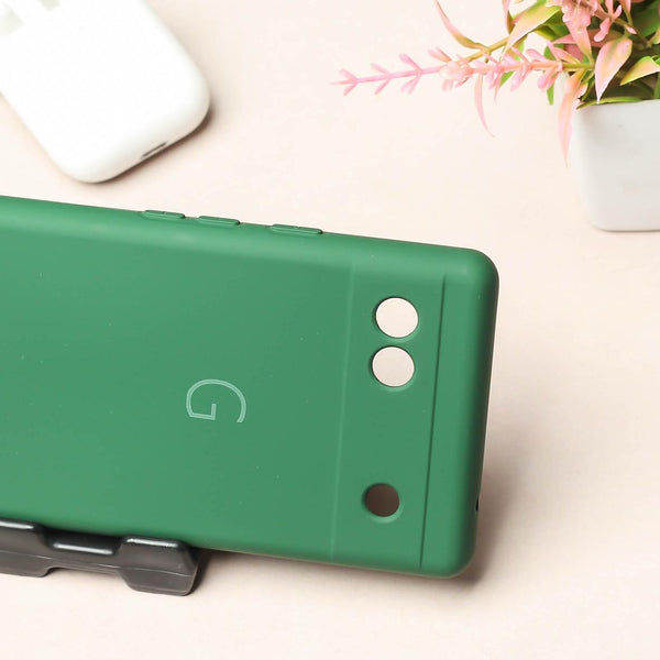 Dark Green Camera Original Silicone case for Google Pixel 6A - The Hatke