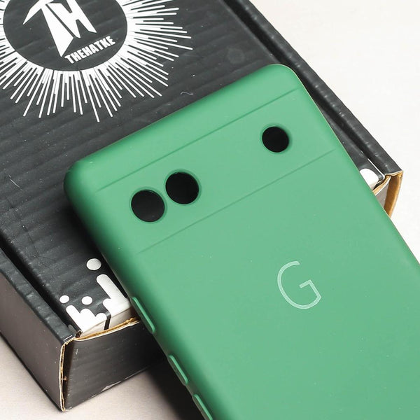 Dark Green Camera Original Silicone case for Google Pixel 6A - The Hatke