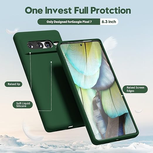 Dark Green Camera Original Silicone case for Google Pixel 7 Pro - The Hatke