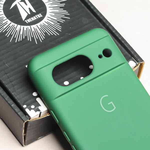 Dark Green Camera Original Silicone case for Google Pixel 8 - The Hatke