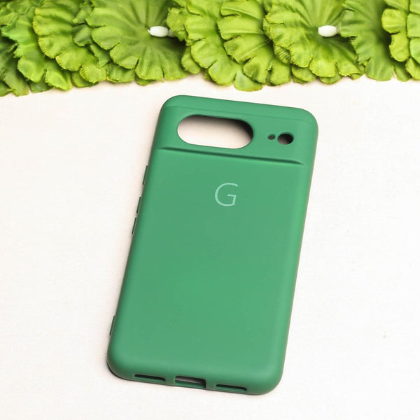 Dark Green Camera Original Silicone case for Google Pixel 8 - The Hatke