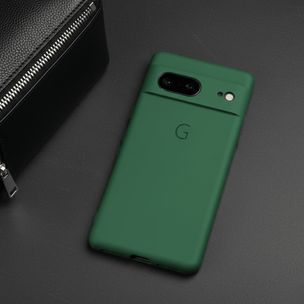Dark Green Camera Original Silicone case for Google Pixel 8 - The Hatke