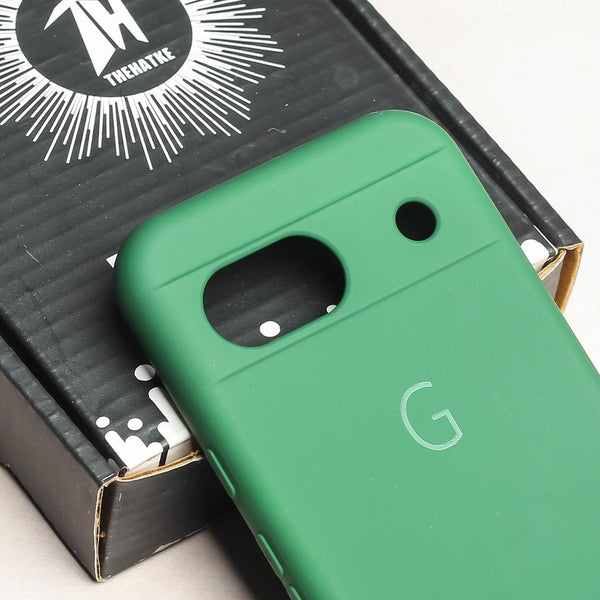 Dark Green Camera Original Silicone case for Google Pixel 8a - The Hatke