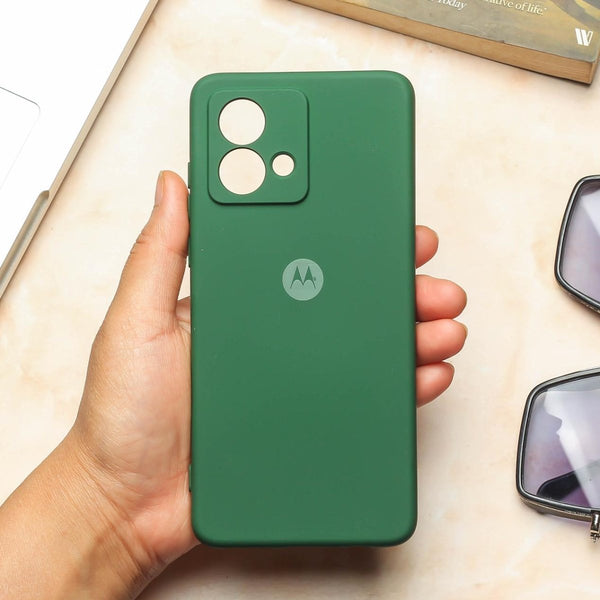 Dark Green Camera Original Silicone case for Motorola Edge 40 Neo - The Hatke
