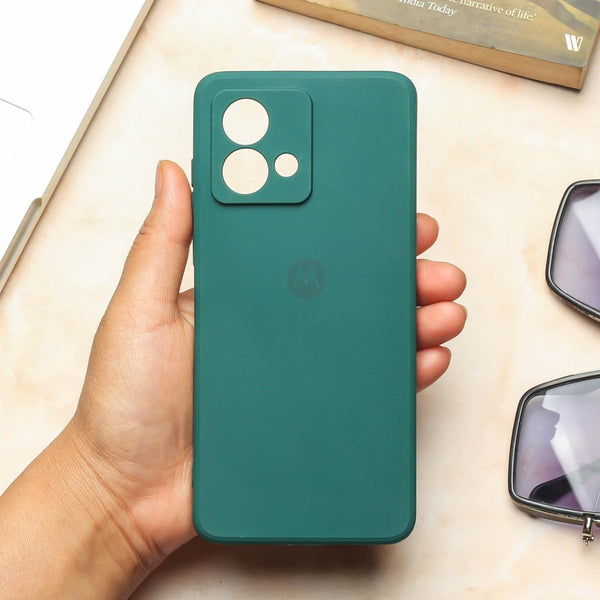 Dark Green Camera Original Silicone case for Motorola G84 - The Hatke