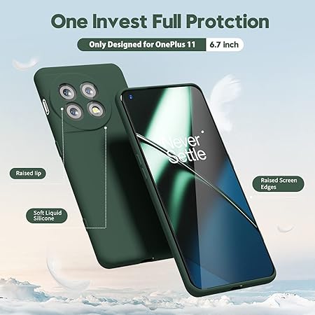Dark Green Camera Original Silicone case for Oneplus 12 - The Hatke