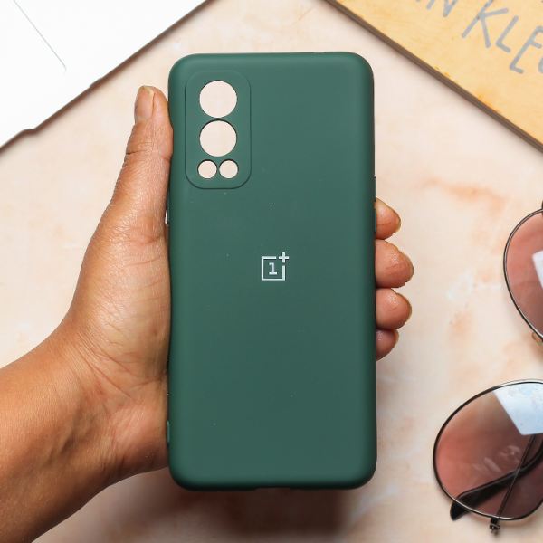 Dark Green Camera Original Silicone case for Oneplus Nord 2 - The Hatke