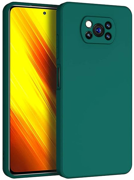 Dark Green Camera Original Silicone Case for Poco X3 - The Hatke