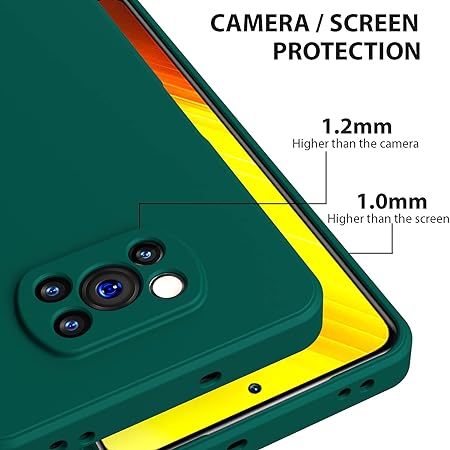 Dark Green Camera Original Silicone Case for Poco X3 - The Hatke
