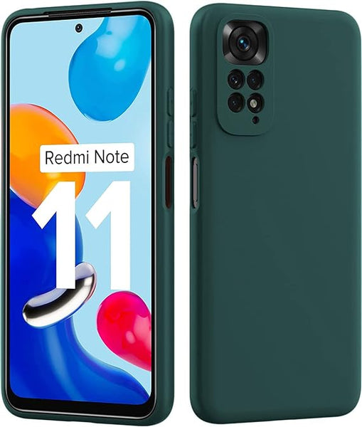 Dark Green Camera Original Silicone Case for Redmi Note 11 - The Hatke