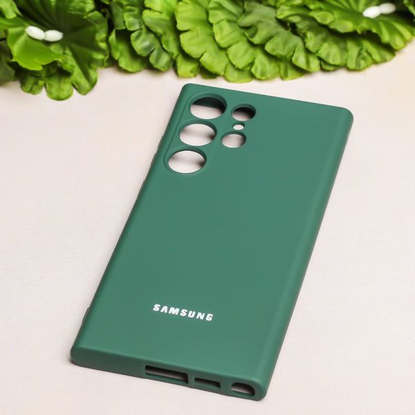 Dark Green Camera Original Silicone case for Samsung S22 Ultra - The Hatke