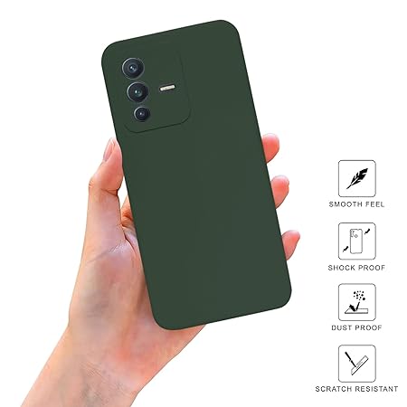 Dark Green Camera Original Silicone case for Vivo V23 - The Hatke