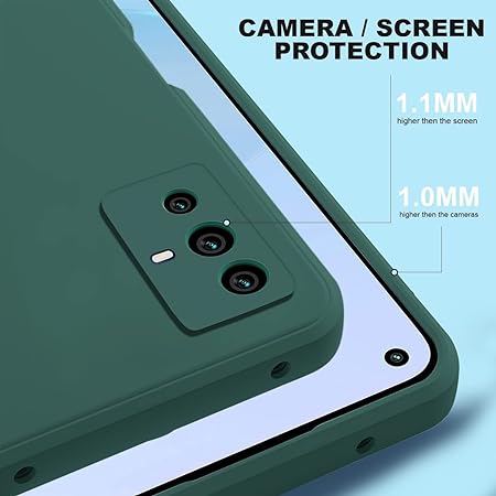 Dark Green Camera Original Silicone case for Vivo V23 - The Hatke