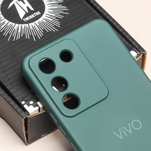 Dark Green Camera Original Silicone case for Vivo Y200 - The Hatke