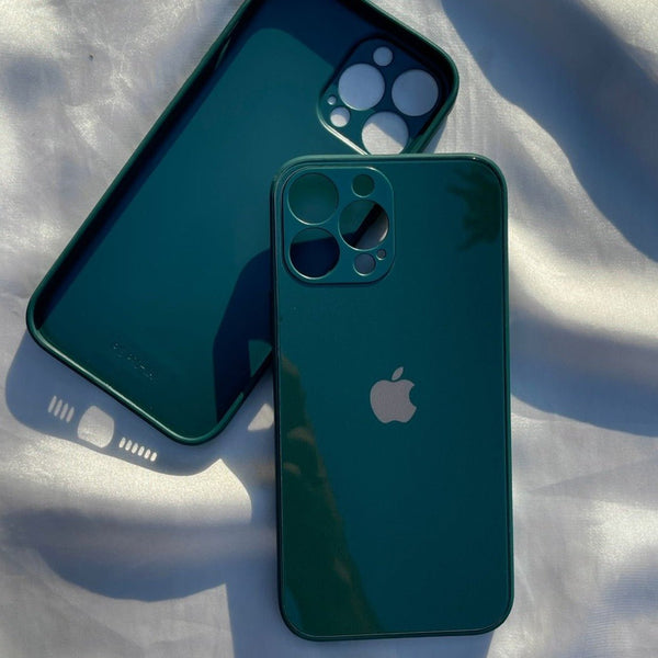 Dark green camera Safe mirror case for Apple Iphone 14 Pro - The Hatke