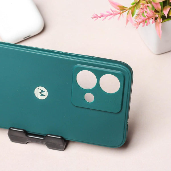 Dark Green Candy silicone Case for Motorola G84 - The Hatke