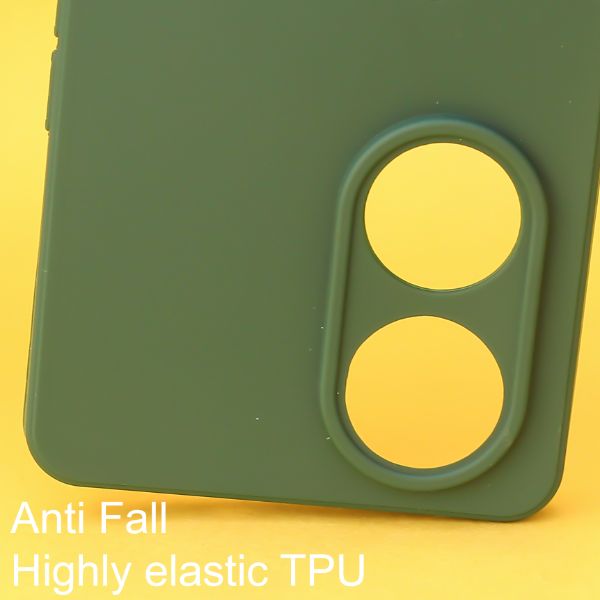 Dark Green candy Silicone Case for Oppo Reno 8T - The Hatke