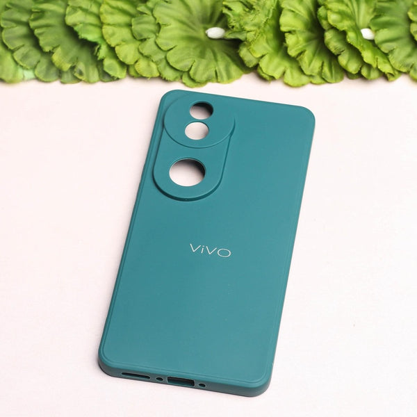 Dark Green Candy silicone Case for Vivo V40 - The Hatke