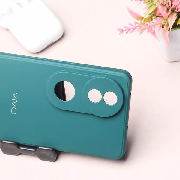 Dark Green Candy silicone Case for Vivo V40 - The Hatke