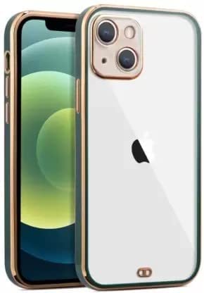 Dark Green Electroplated Transparent Case for Apple iphone 13 Mini - The Hatke