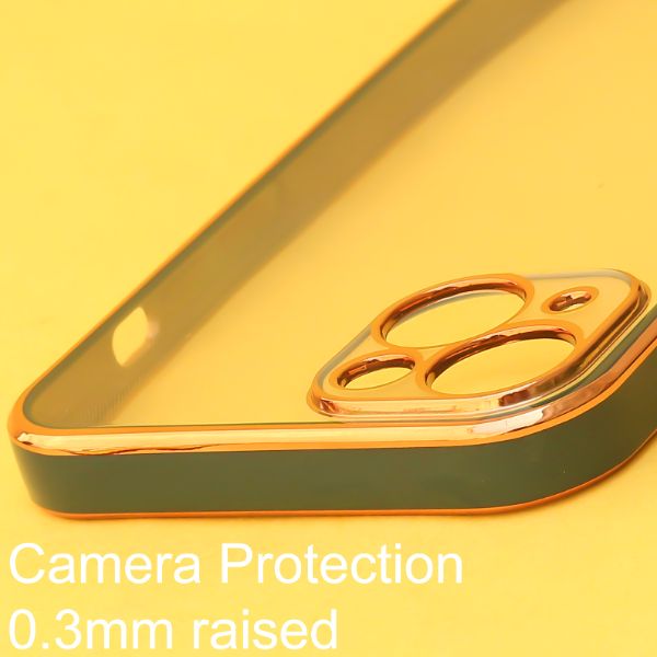 Dark Green Electroplated Transparent Case for Apple iphone 15 Plus - The Hatke