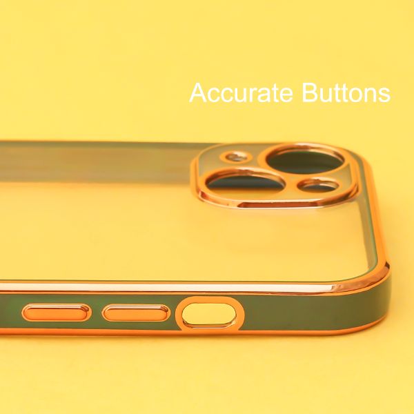 Dark Green Electroplated Transparent Case for Apple iphone 15 Plus - The Hatke