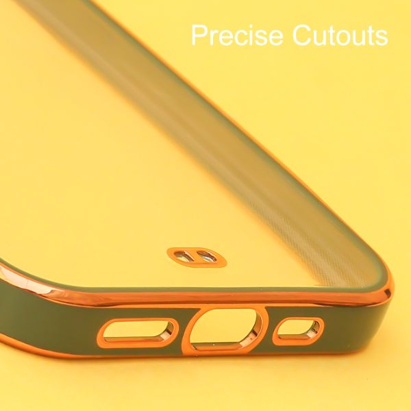 Dark Green Electroplated Transparent Case for Apple iphone 15 Plus - The Hatke