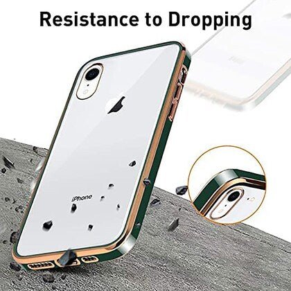 Dark Green Electroplated Transparent Case for Apple iphone XR - The Hatke
