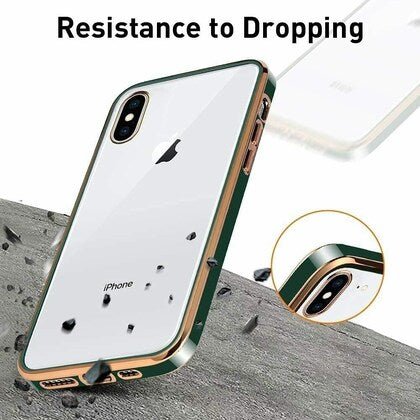 Dark Green Electroplated Transparent Case for Apple iphone X/Xs - The Hatke
