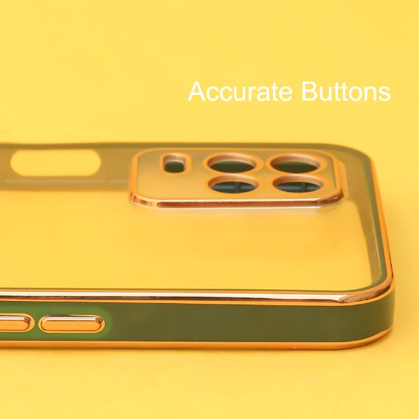 Dark Green Electroplated Transparent Case for Realme 8 5G - The Hatke