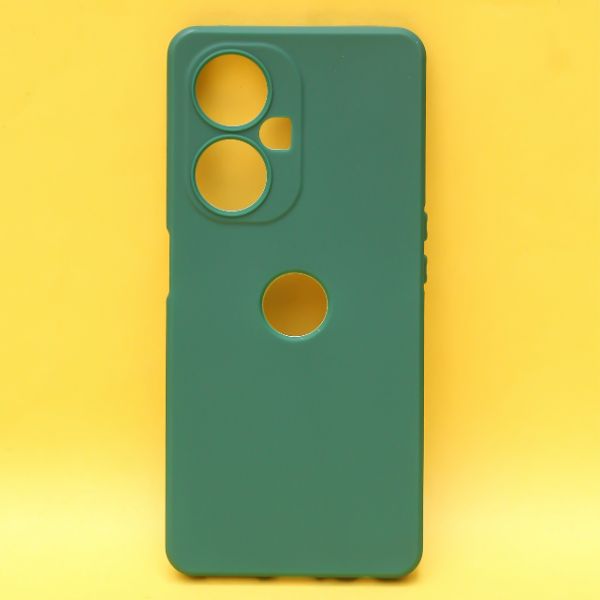 Dark Green Logo Cut Candy Silicone Case for Oneplus Nord CE 3 Lite 5G - The Hatke