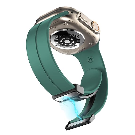 Dark Green Magnetic Clasp Adjustable Strap For Apple Watch SERIES 2 (42mm/44mm/45mm/46mm/49mm) - The Hatke