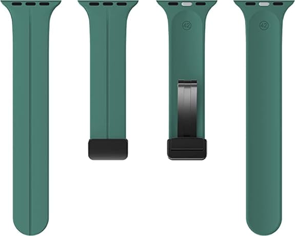 Dark Green Magnetic Clasp Adjustable Strap For Apple Watch SERIES 8 (42mm/44mm/45mm/46mm/49mm) - The Hatke