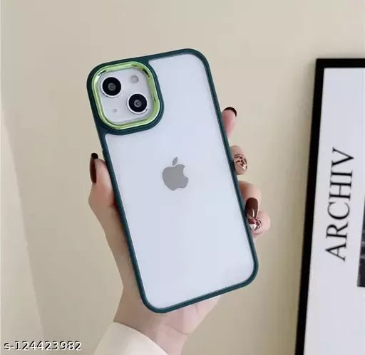 Dark Green Metal Safe Transparent Case for Apple iphone 15 - The Hatke
