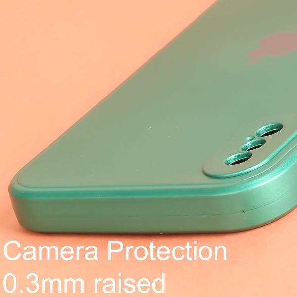 Dark Green Metallic Finish Silicone Case for Apple Iphone X/XS - The Hatke