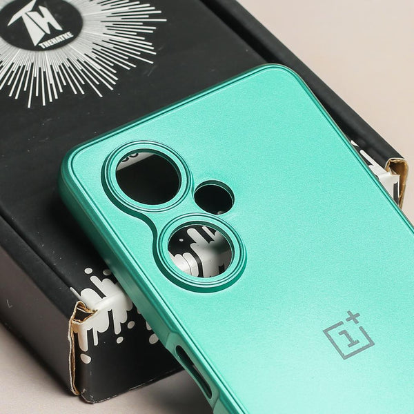 Dark Green Metallic Finish Silicone Case for Oneplus Nord CE 3 Lite - The Hatke