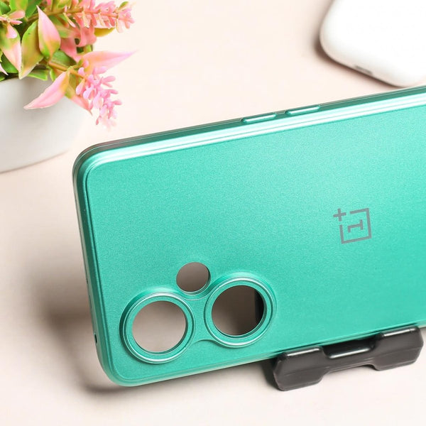 Dark Green Metallic Finish Silicone Case for Oneplus Nord CE 3 Lite - The Hatke