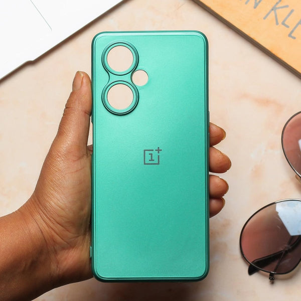 Dark Green Metallic Finish Silicone Case for Oneplus Nord CE 3 Lite - The Hatke