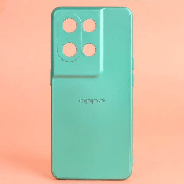 Dark Green Metallic Finish Silicone Case for Oppo Reno 8 Pro - The Hatke