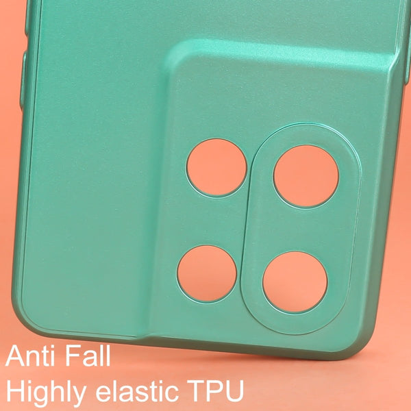 Dark Green Metallic Finish Silicone Case for Oppo Reno 8 Pro - The Hatke