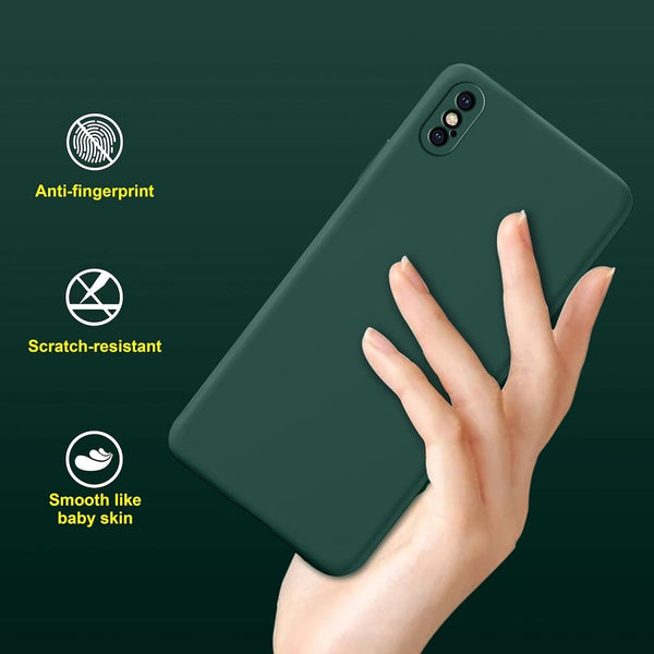 Dark Green Original Camera Safe Silicone Case for Apple Iphone X/xs - The Hatke