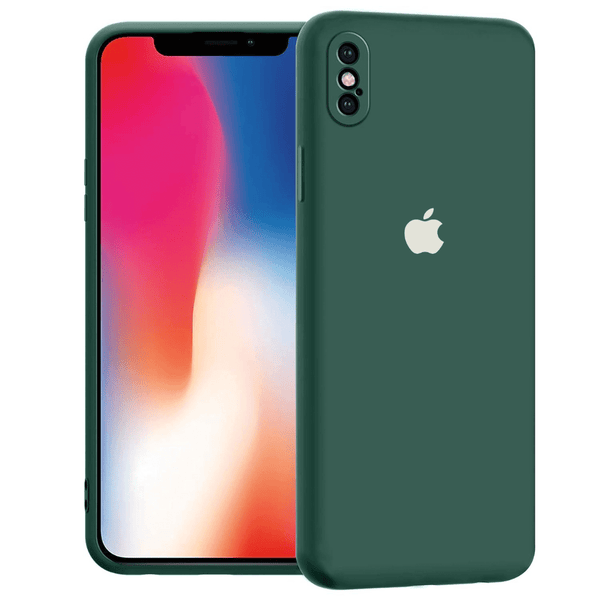 Dark Green Original Camera Safe Silicone Case for Apple Iphone X/xs - The Hatke
