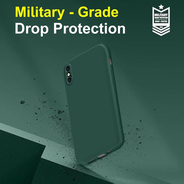 Dark Green Original Camera Safe Silicone Case for Apple Iphone X/xs - The Hatke