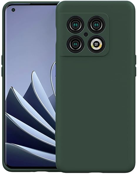 Dark Green Original Camera Safe Silicone case for Oneplus 10t - The Hatke