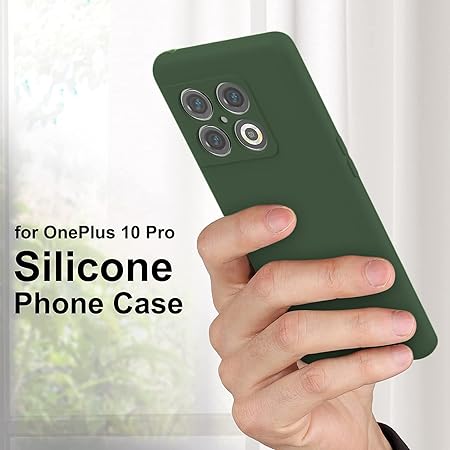 Dark Green Original Camera Safe Silicone case for Oneplus 10t - The Hatke