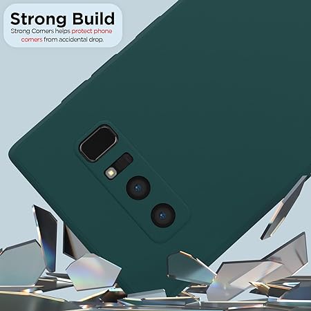 Dark Green Original Camera Safe Silicone case for Samsung Note 8 - The Hatke