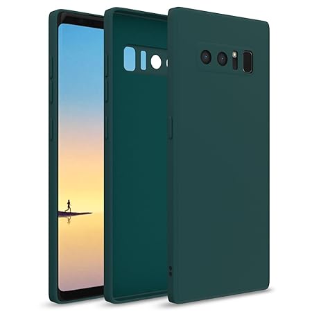 Dark Green Original Camera Safe Silicone case for Samsung Note 8 - The Hatke