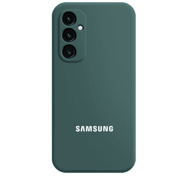 Dark Green Original Camera Safe Silicone case for Samsung S24 - The Hatke